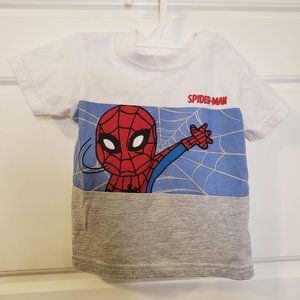 Marvel Spiderman Boy's Red Grey Blue Graphic T-shirt - Baby Boy's Size: 9 Months